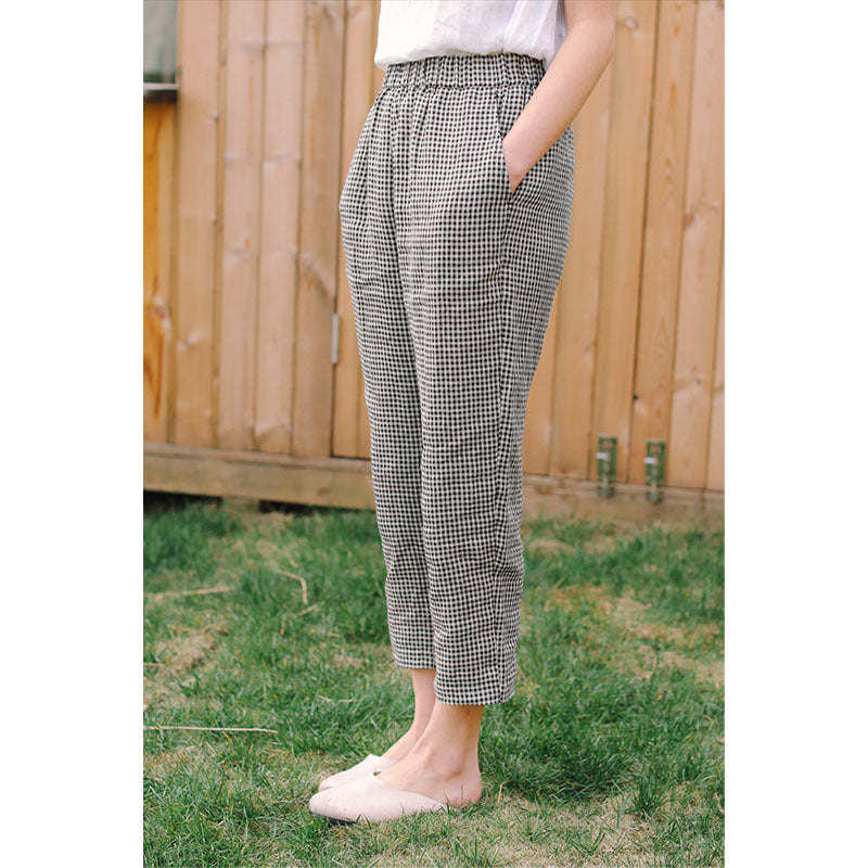 100% Linen Plaid Pants
