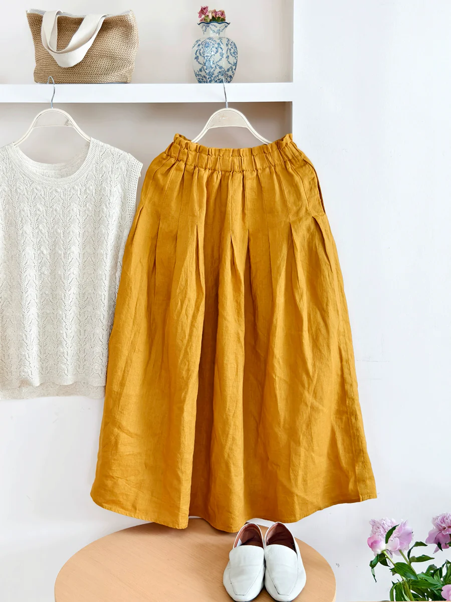 Cozy 100% Linen Skirt