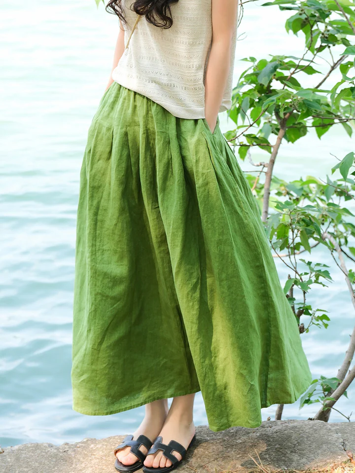 Cozy 100% Linen Skirt