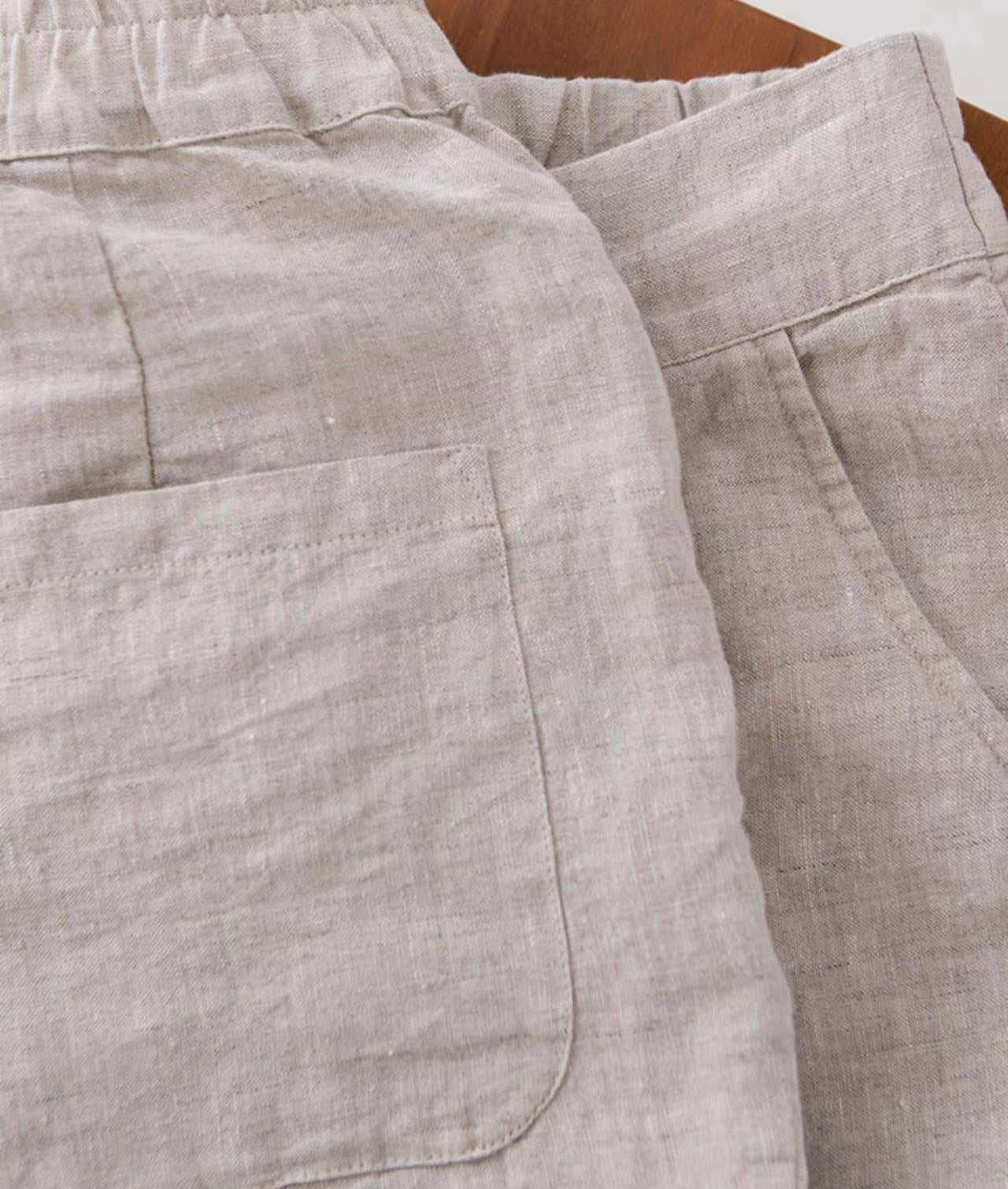 Cozy Linen Cropped Pants