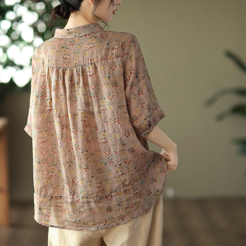 Ramie Floral Blouse