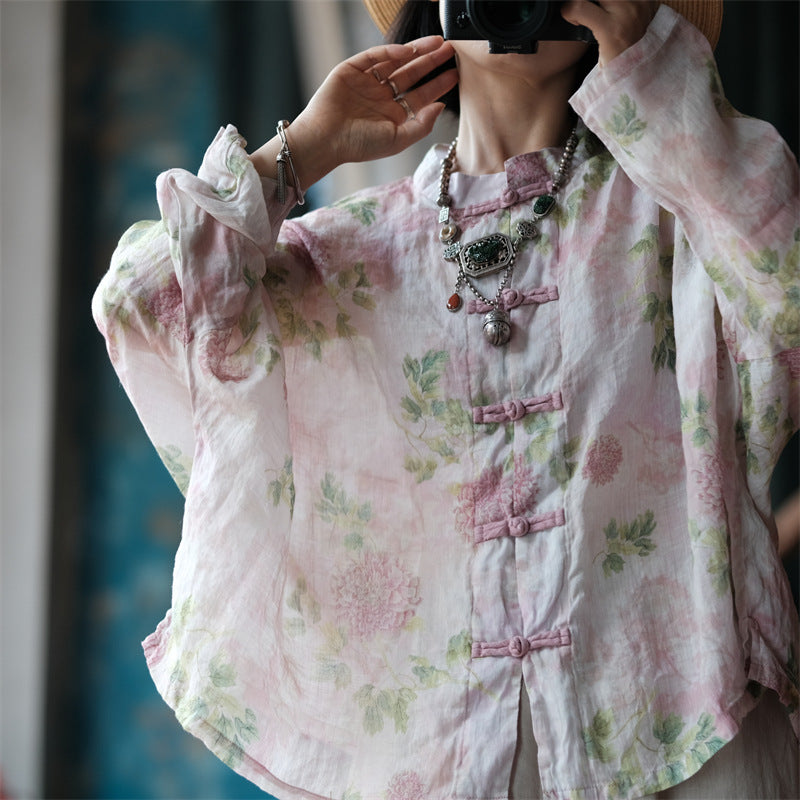 Peach Pink Ramie Top