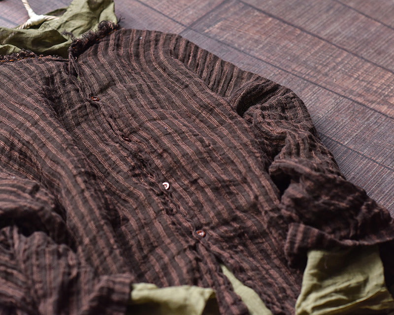 Washed Linen Stripe Blouse