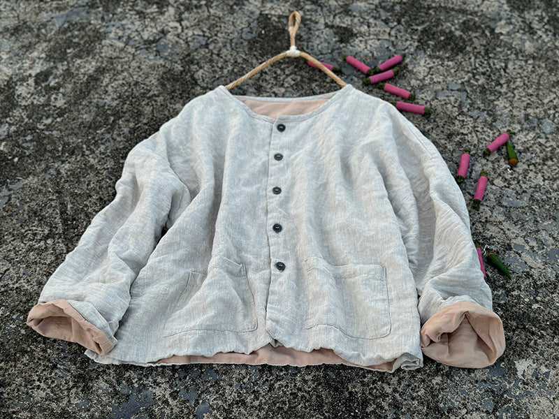 Washed Linen Cropped Top