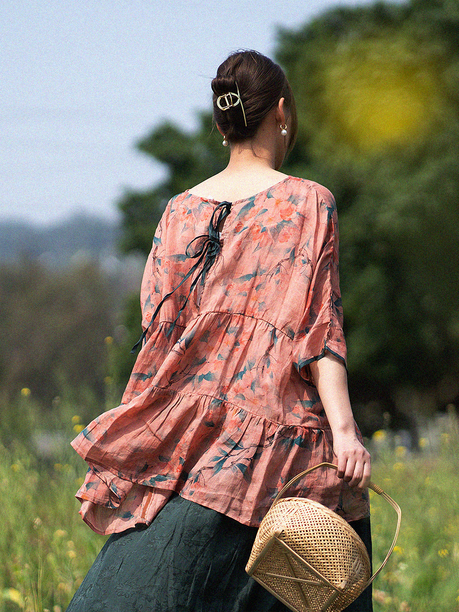 Ramie Printed Blouse