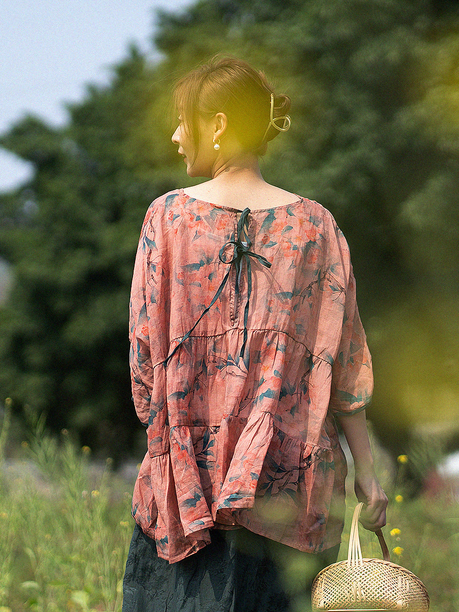Ramie Printed Blouse