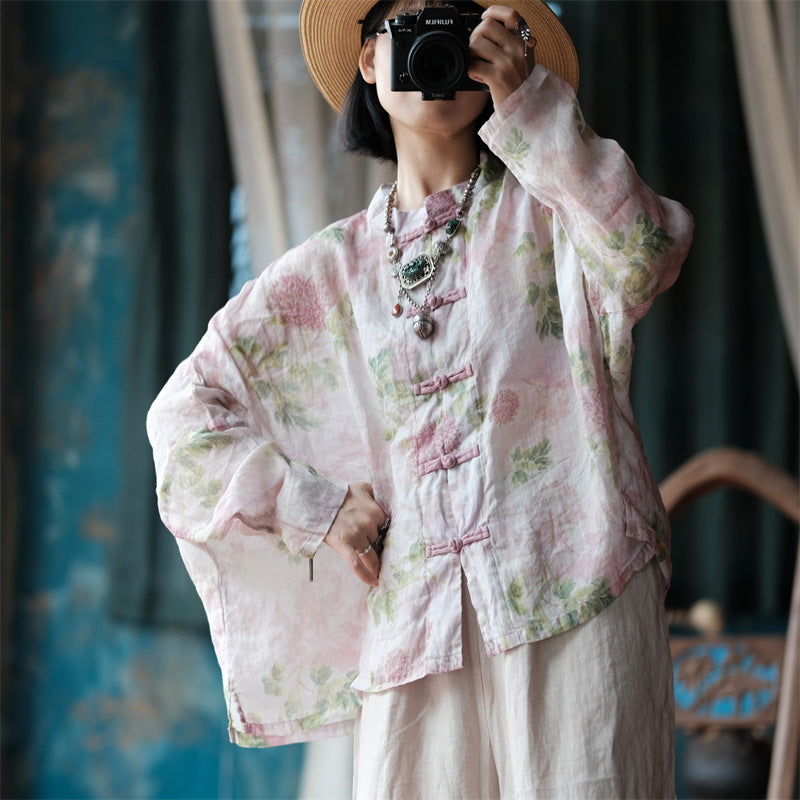 Peach Pink Ramie Top
