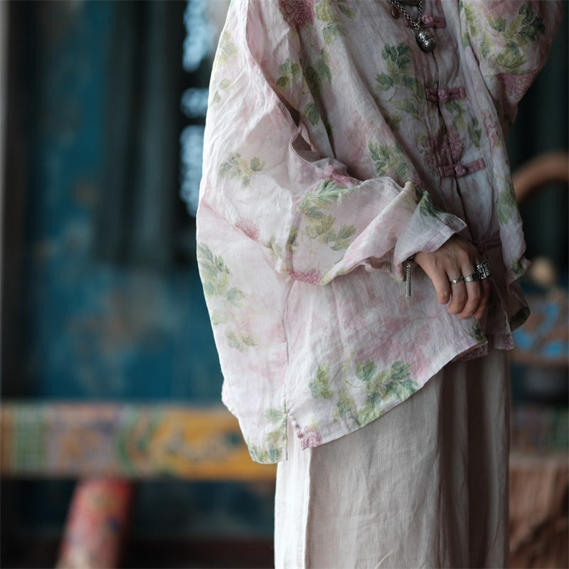 Peach Pink Ramie Top