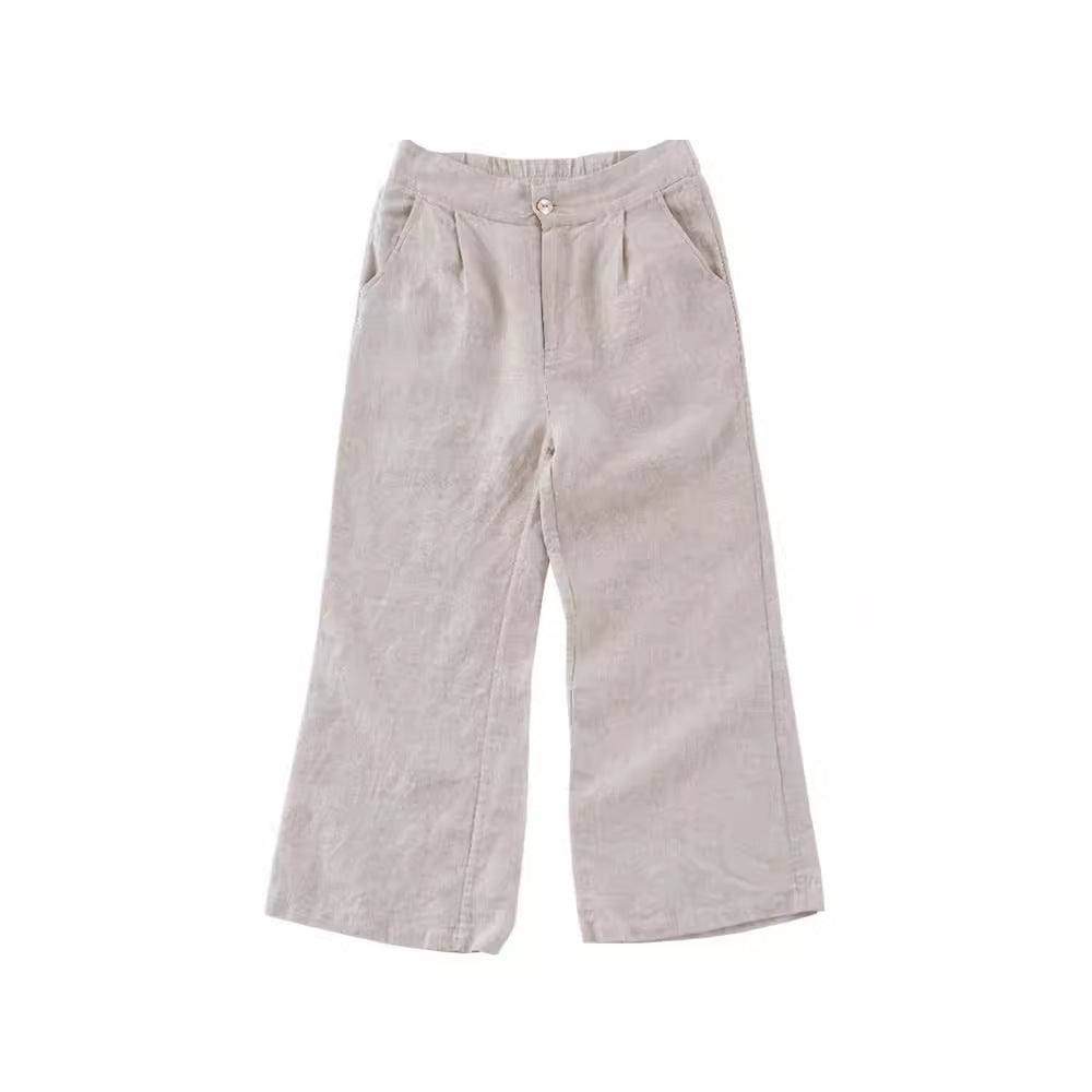 Cozy Linen Cropped Pants