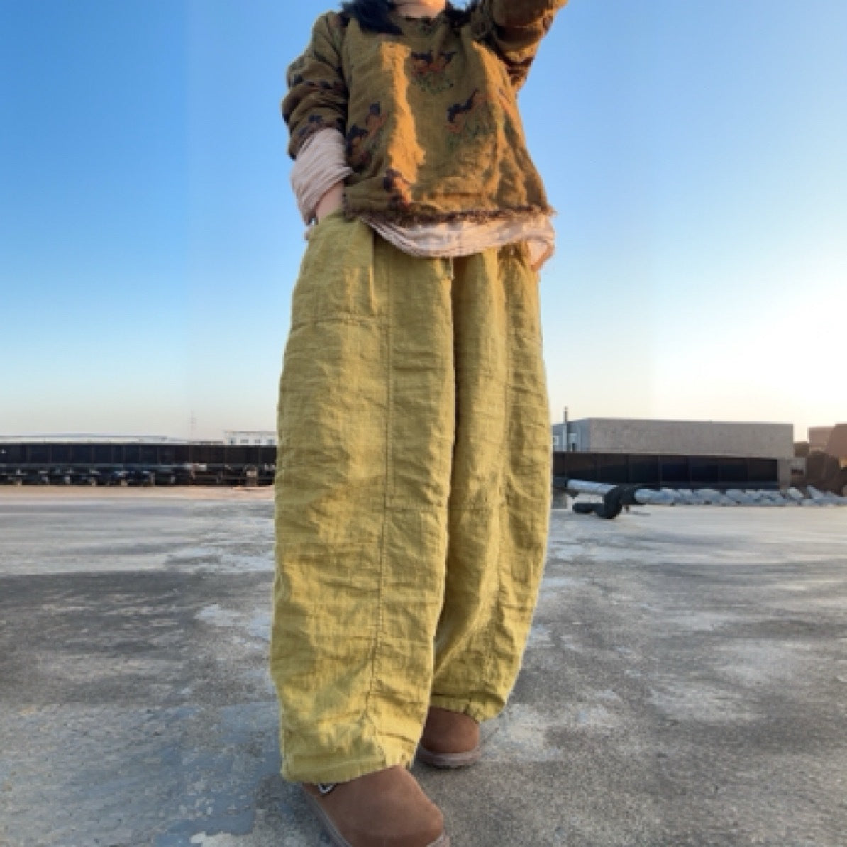 Sand-Washed Linen Pants