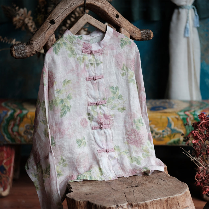 Peach Pink Ramie Top