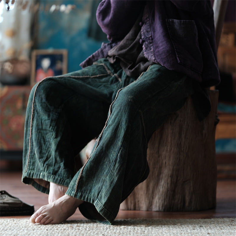 Distressed Raw Hem Pants