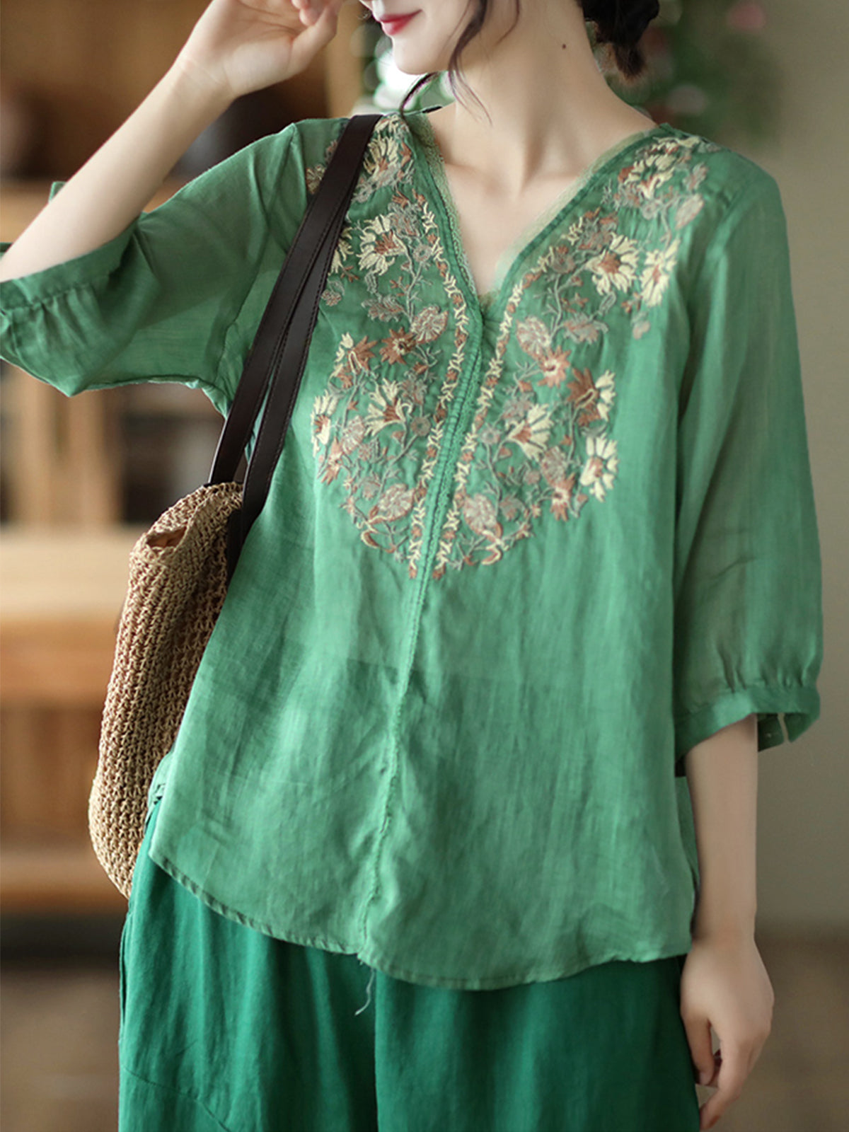 Embroidered Floral Blouse