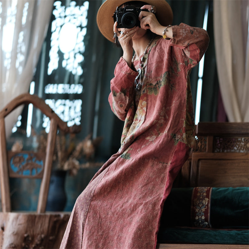 Distressed Patchwork Floral Dress