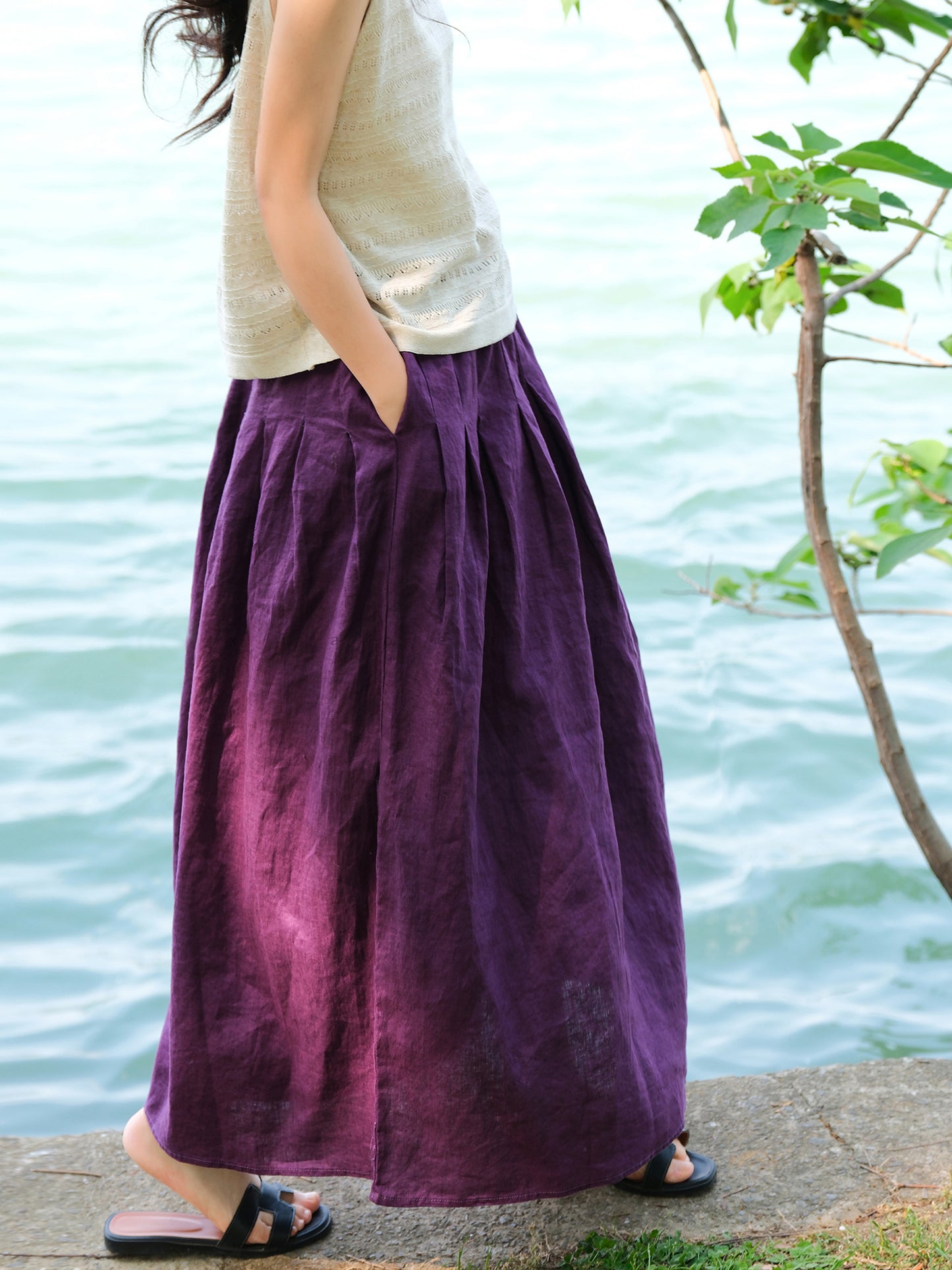 Cozy 100% Linen Skirt