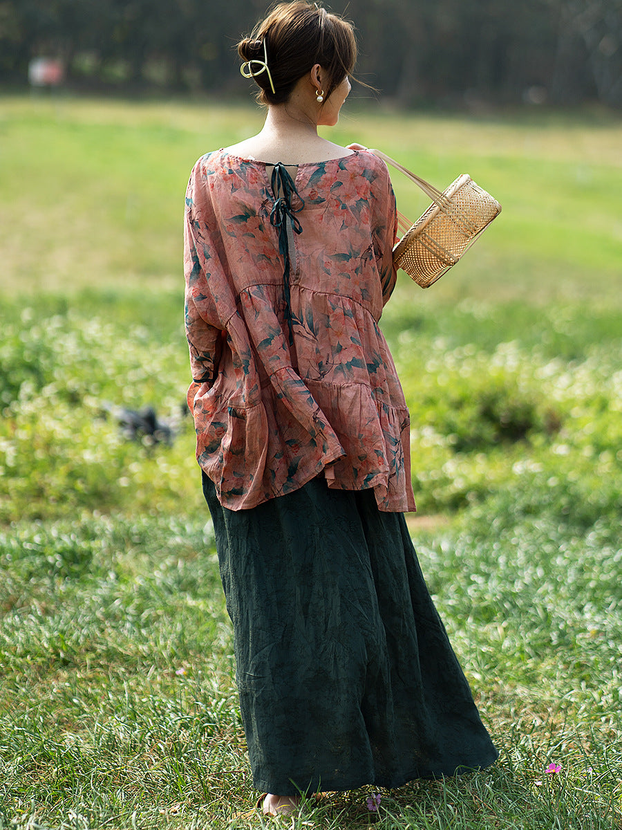 Ramie Printed Blouse