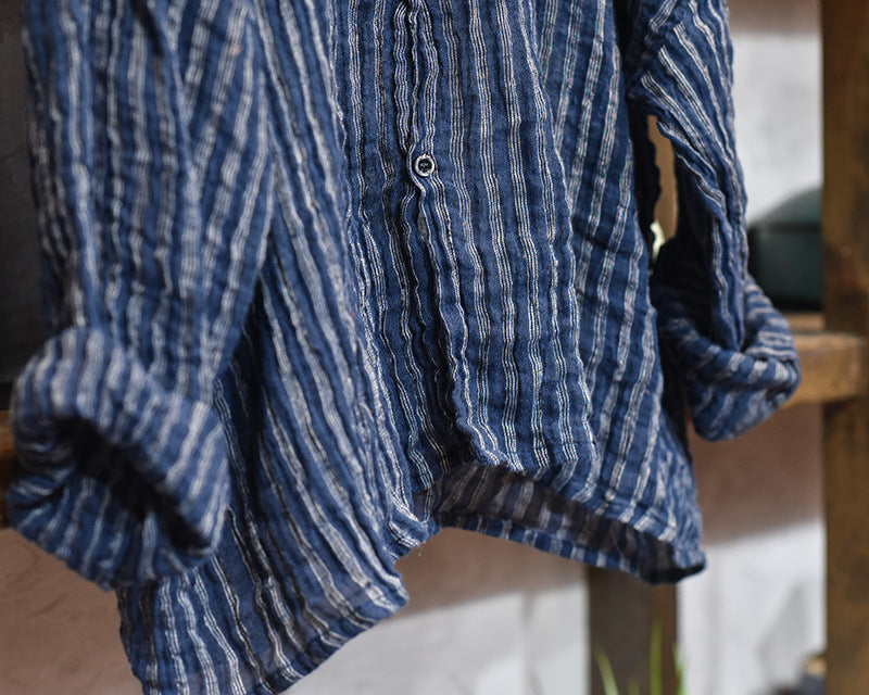 Washed Linen Stripe Blouse
