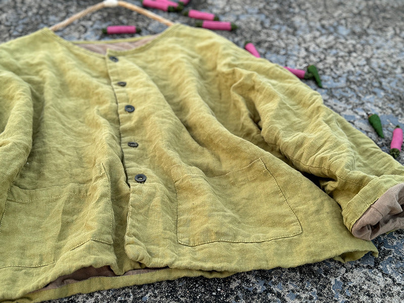 Washed Linen Cropped Top