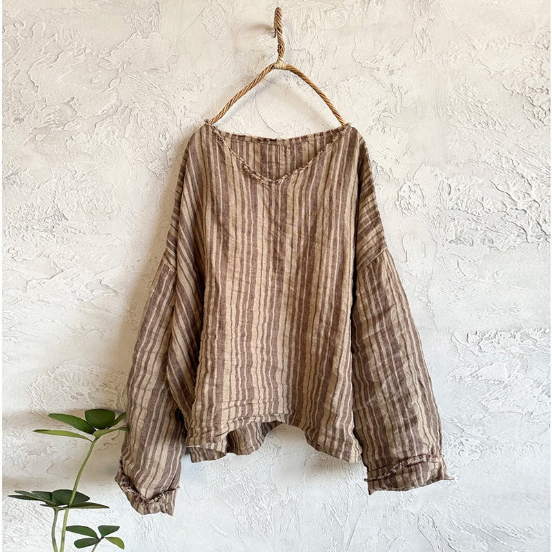 Chic Striped Linen Top