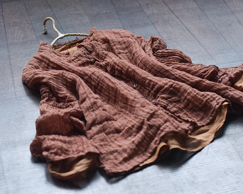 Washed Linen Stripe Blouse