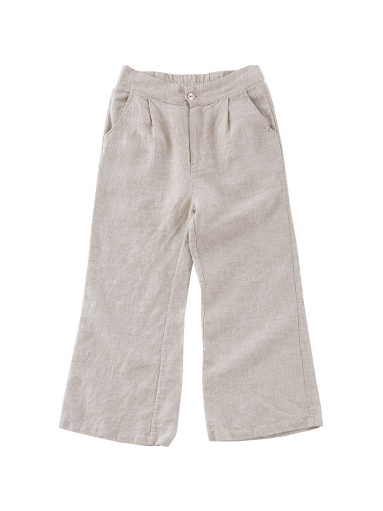 Cozy Linen Cropped Pants