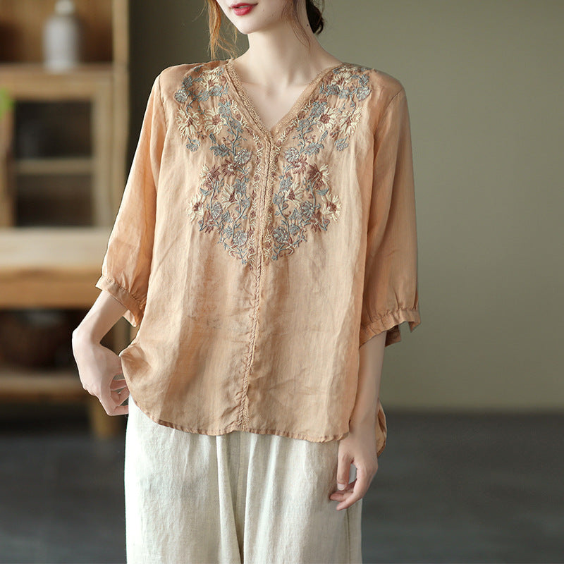 Embroidered Floral Blouse