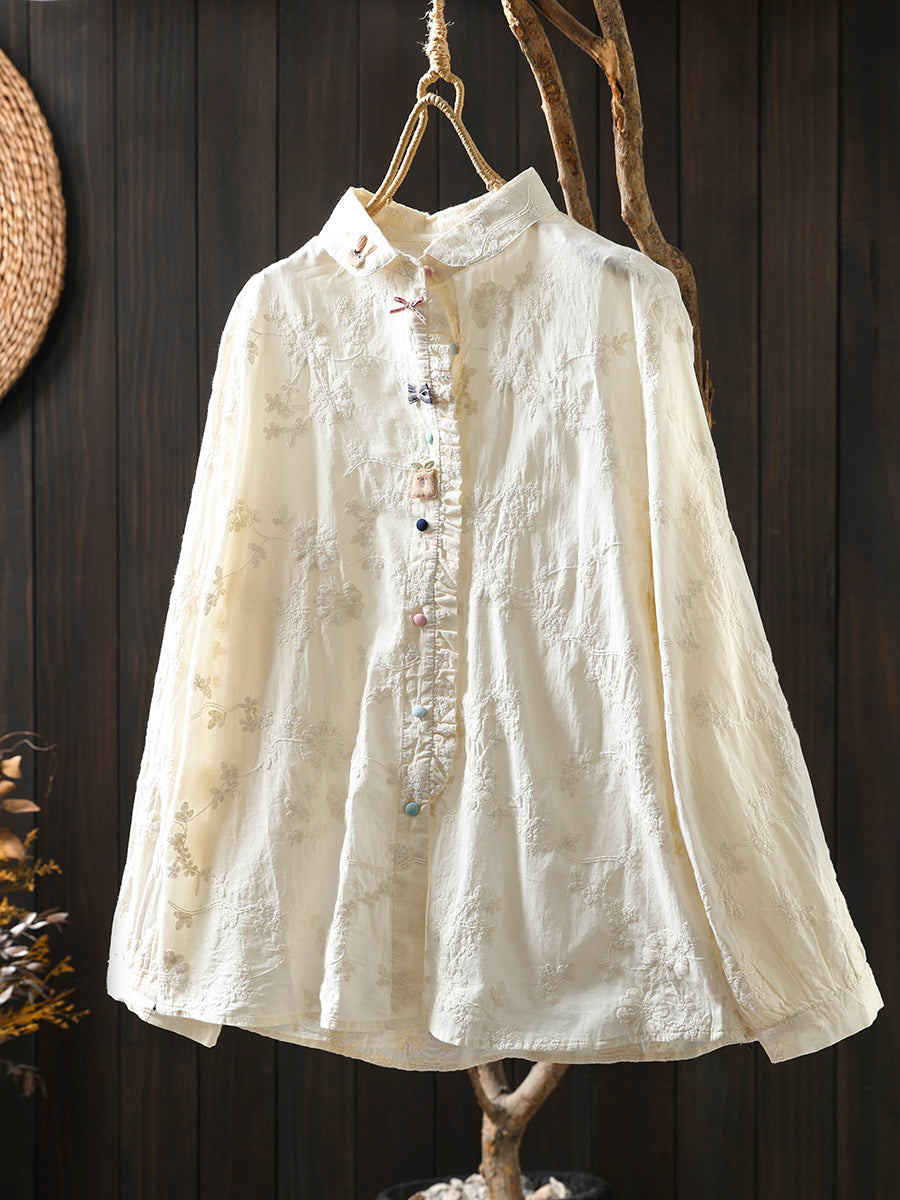 Colorful Buttons Jacquard Shirt