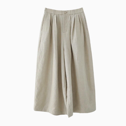 Washed Linen Wide-Leg Pants