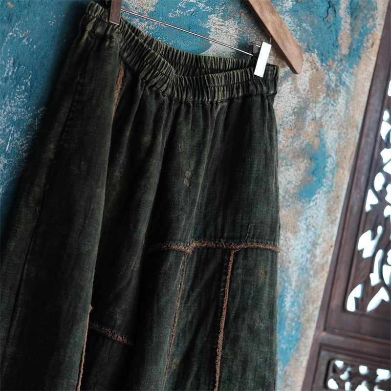 Distressed Raw Hem Pants