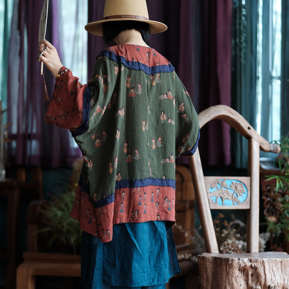 Whimsical Green Cotton Top