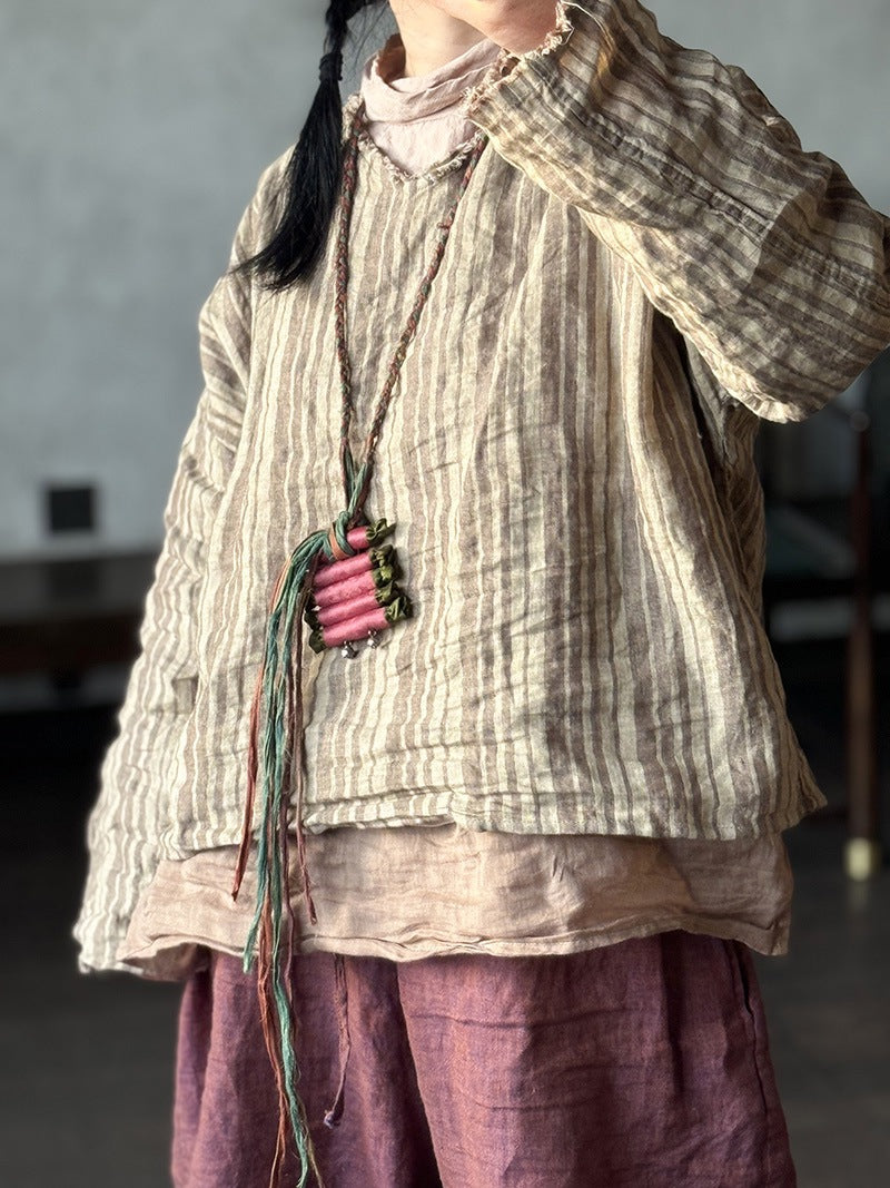 Chic Striped Linen Top
