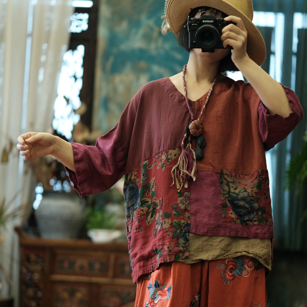 Patchwork Floral Blouse