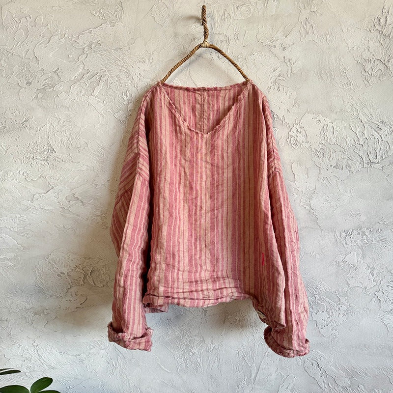 Chic Striped Linen Top