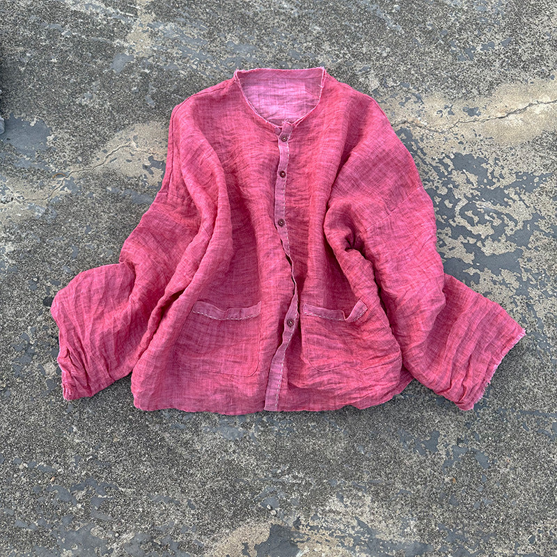 Garment-Washed Ramie Top