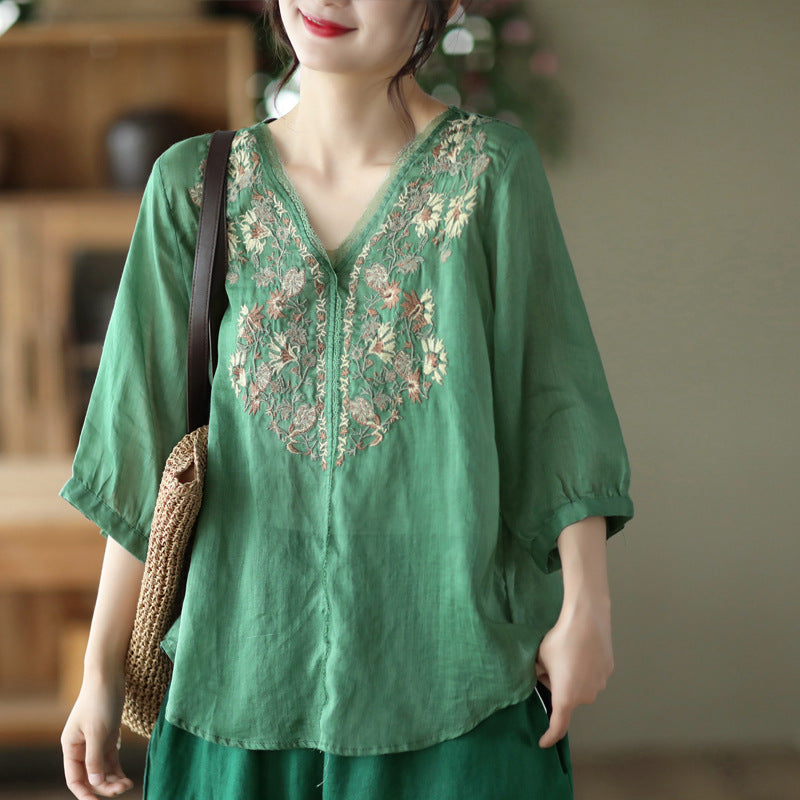 Embroidered Floral Blouse