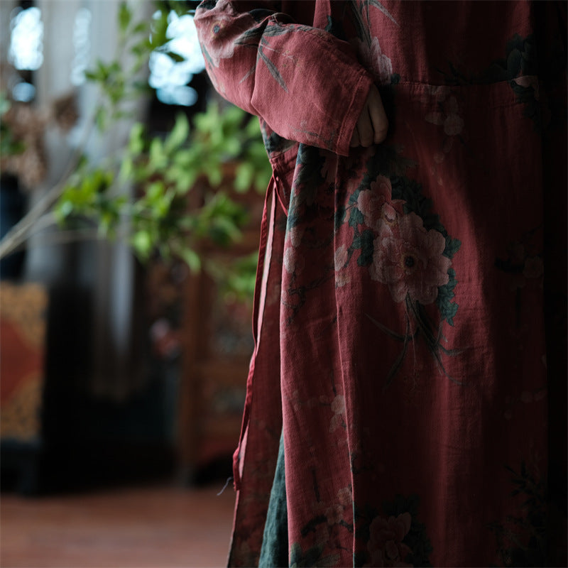 Boho Floral Side-Slit Tunic Dress