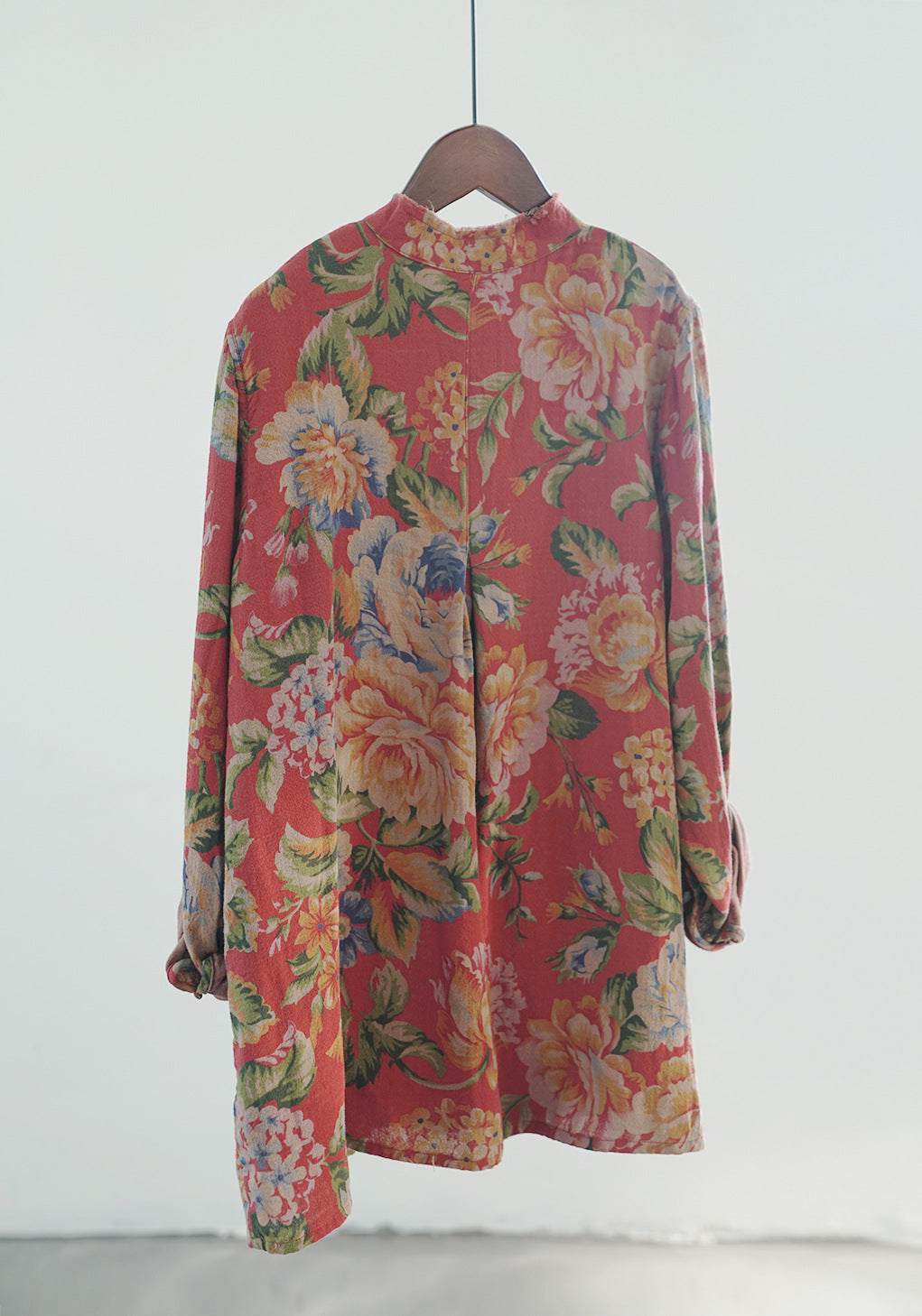 Red Cotton Floral Shirt