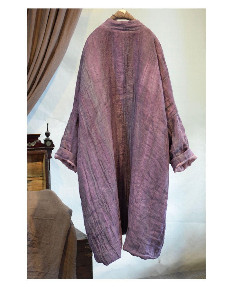 cozy linen quilted jacket back view