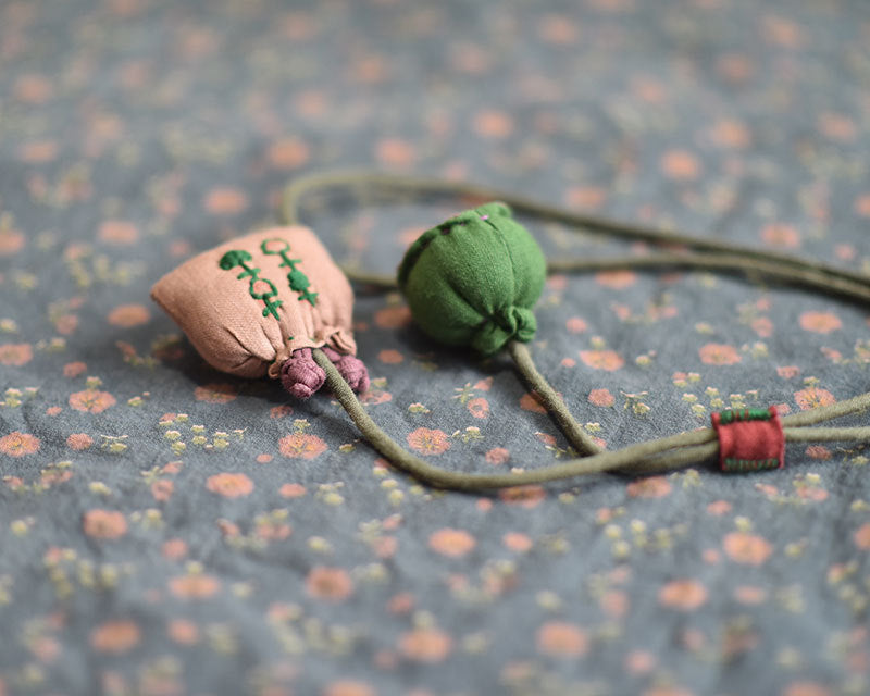 Close-up of lotus shape and linen texture