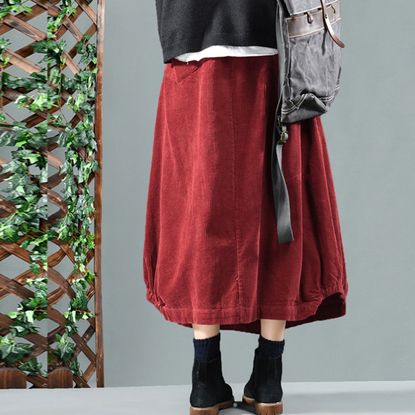 Corduroy Midi Skirt