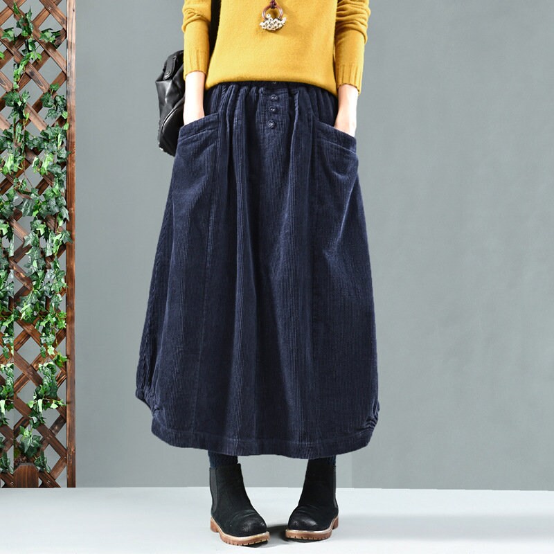 Corduroy Midi Skirt