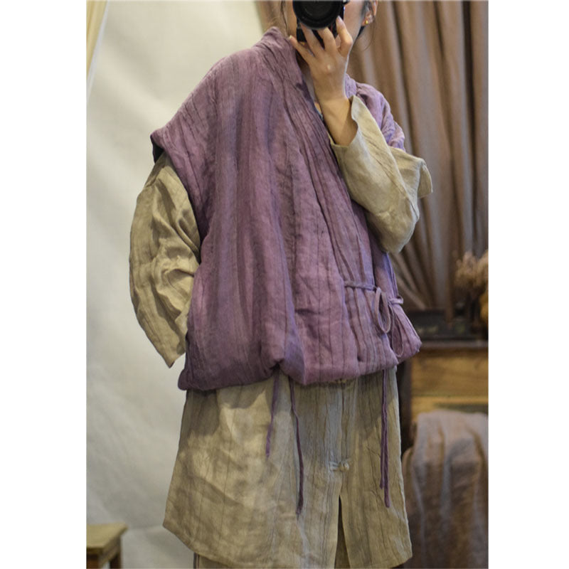 purple lightweight linen vest