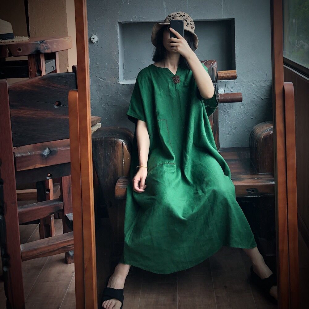 Green Linen Dress