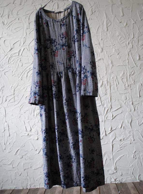Linen Floral Dress