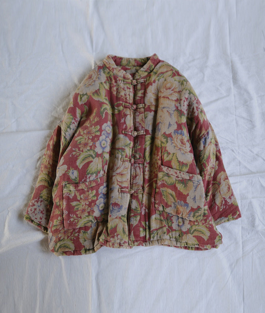 Retro Floral Quilted Jacket