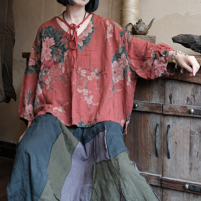 100%Cotton Floral Blouse