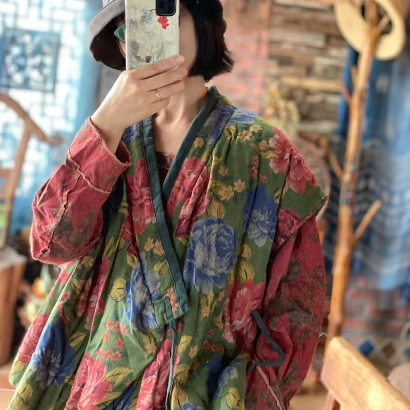 Green Floral Quilted Vest