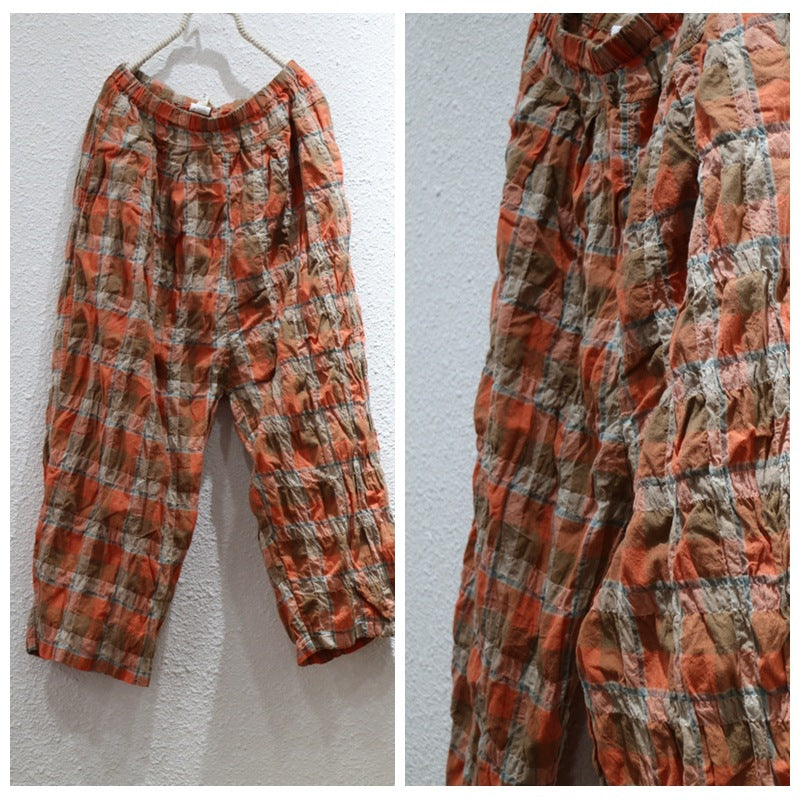 Plaid Cotton Pants