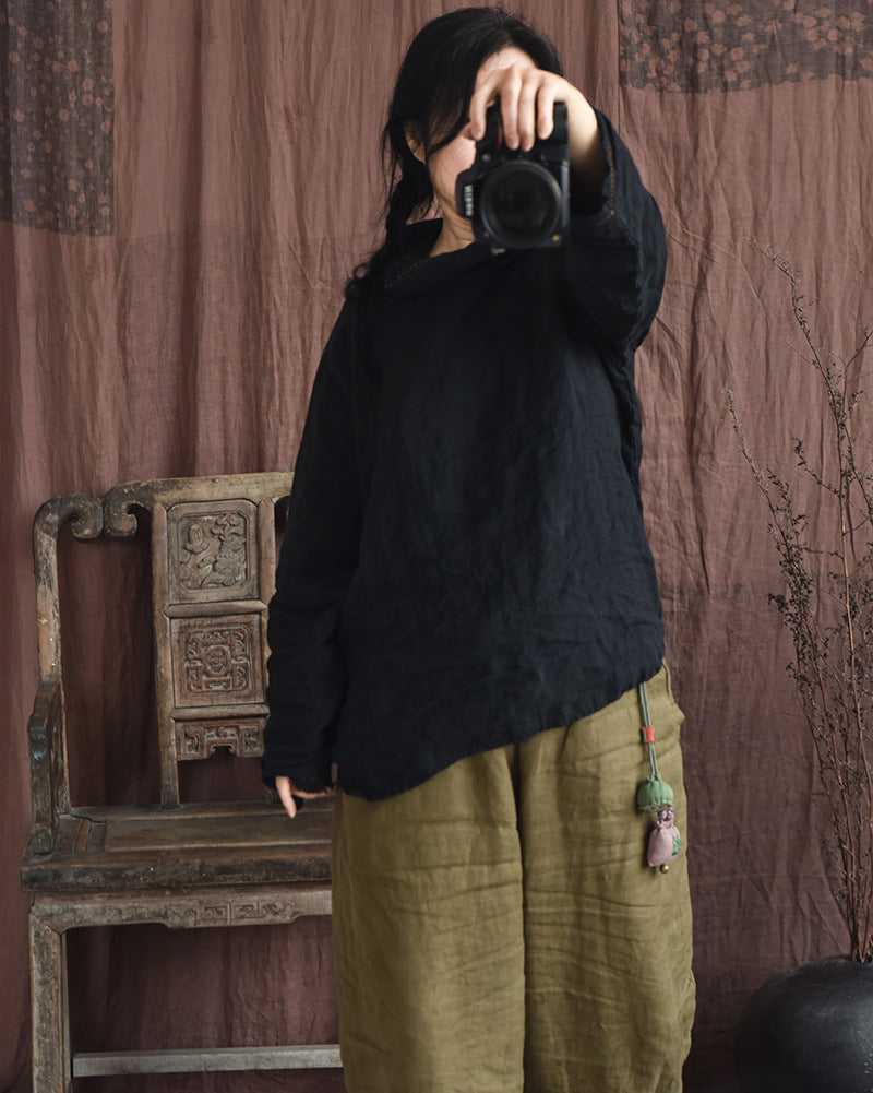 Sandwashed Linen Blouse