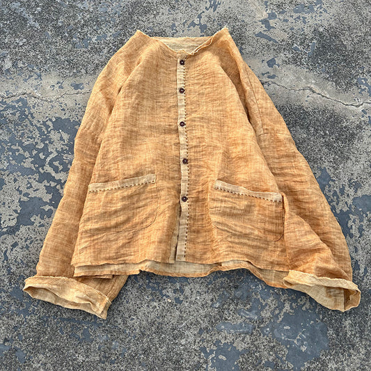 Garment-Washed Ramie Top